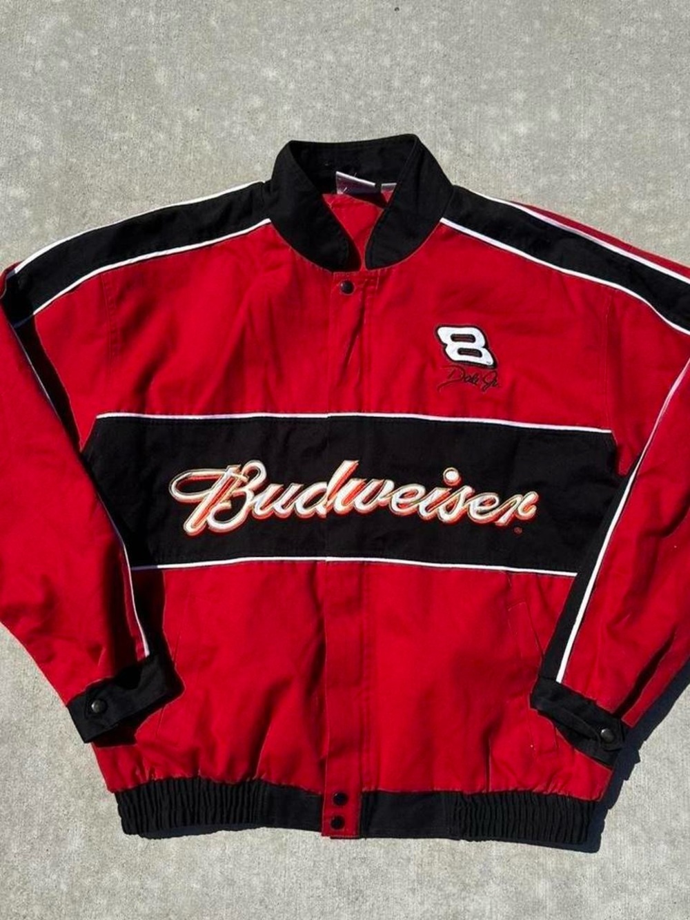 Budweiser Red and Black Racing Bomber Jacket